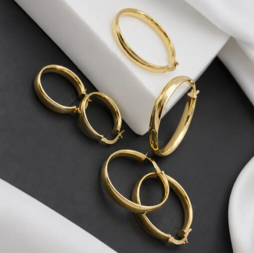 Aros Caña Espesso Oro 18K - Imagen 2