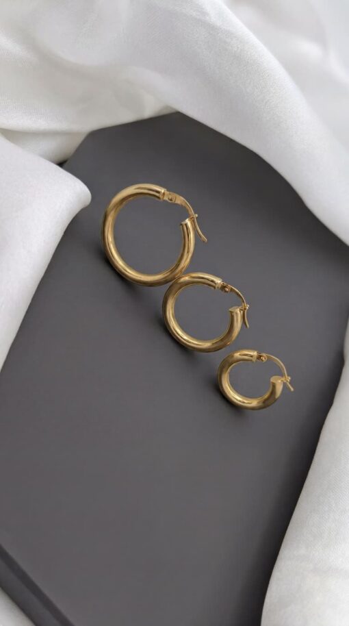 Aros Tubo Spesso Oro 18K - Imagen 3