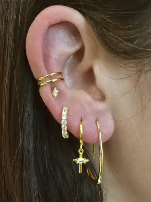 Aros Doble Acra Plata - Imagen 2