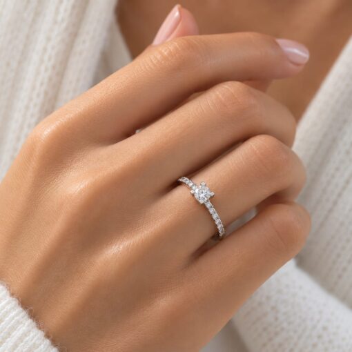 Anillo Lyra Diamantes 0,24ct DF-SI Oro Blanco 18K - Imagen 3