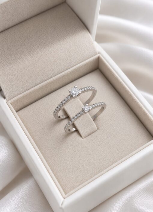 Anillo Lyra Diamantes 0,24ct DF-SI Oro Blanco 18K - Imagen 2