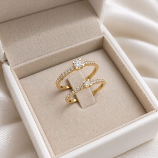 Anillo Lyra Diamantes 0,24ct DF-SI Oro Amarillo 18K - Imagen 2