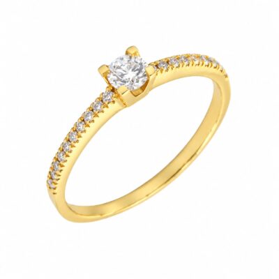 Anillo Lyra Diamantes 0,24ct DF-SI Oro Amarillo 18K