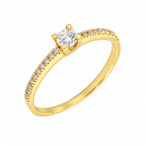 Anillo Lyra Diamantes 0,24ct DF-SI Oro Amarillo 18K