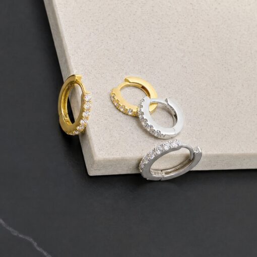 Aros Dunia 10mm Oro Blanco 18K - Imagen 2