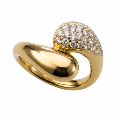 Anillo Saralodon Diamantes Oro Amarillo 18K