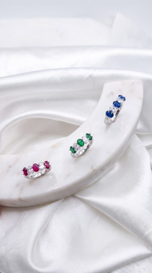 Sortija Red Ovals Plata - Imagen 3