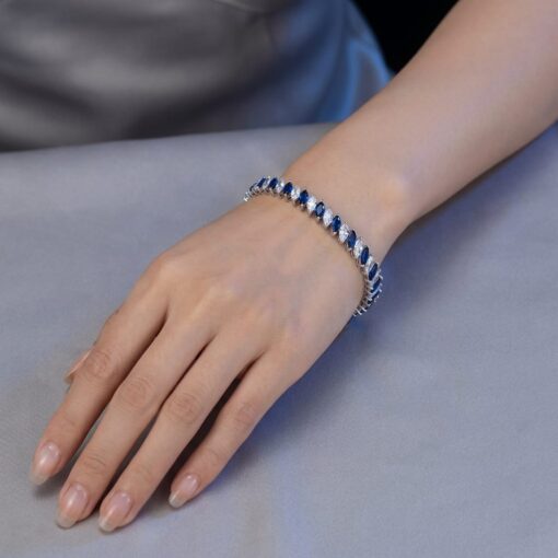 Pulsera Riviere Blue Marquesa Plata - Imagen 2