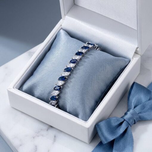 Pulsera Riviere Blue Marquesa Plata - Imagen 3
