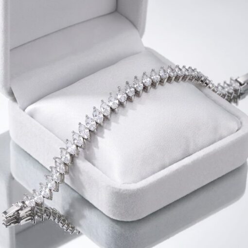 Pulsera Riviere White Marquesa Plata - Imagen 4