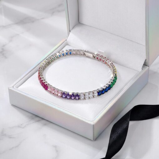Pulsera Riviere Colored Ovals Plata - Imagen 3