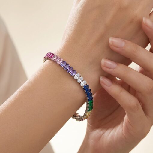 Pulsera Riviere Colored Ovals Plata - Imagen 2