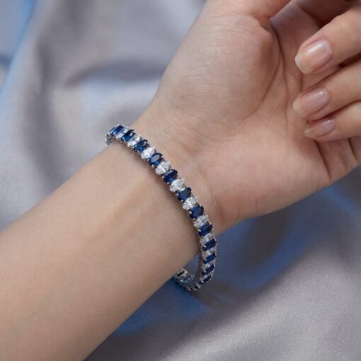 Pulsera Riviere Blue Ovals Plata - Imagen 2
