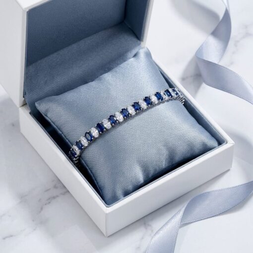 Pulsera Riviere Blue Ovals Plata - Imagen 3