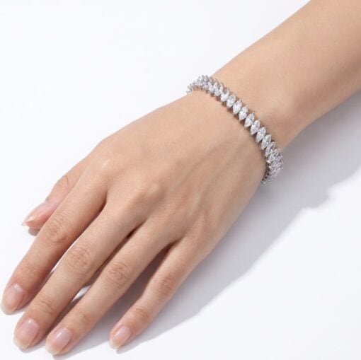 Pulsera Riviere White Marquesa Plata - Imagen 2