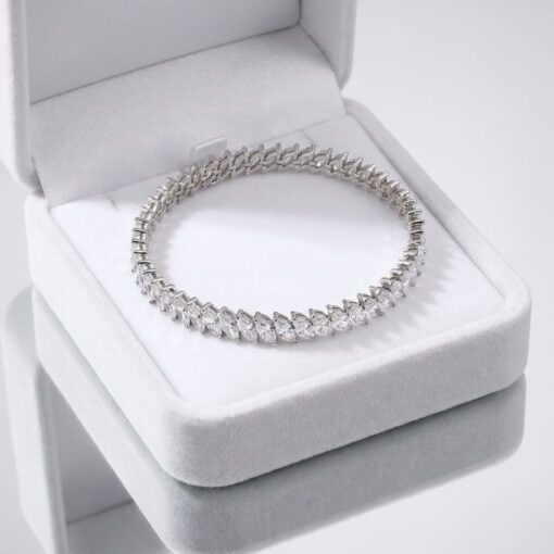 Pulsera Riviere White Marquesa Plata - Imagen 3