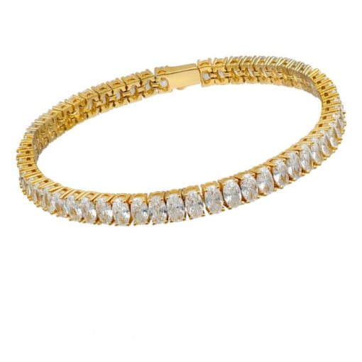 Pulsera Riviere Ovals Plata Dorada