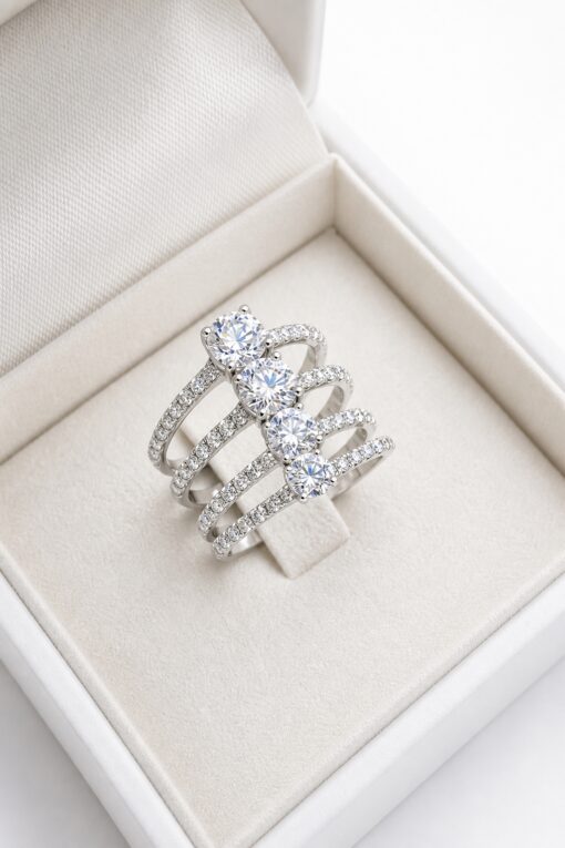 Anillo Valerie Diamantes 0,40ct DF-SI IGI Oro Blanco 18K - Imagen 2