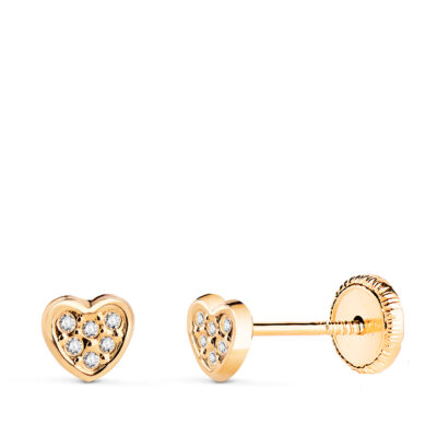Pendientes Mini Corazón Oro 18K