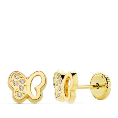 Pendientes Mini Half Butterfly Oro 18K