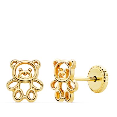 Pendientes Mini Osito Oro 18K
