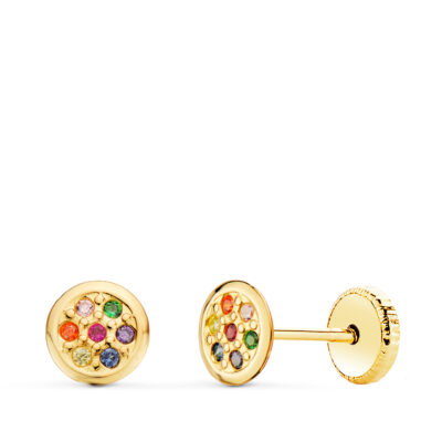 Pendientes Rainbow Circle Oro 18K