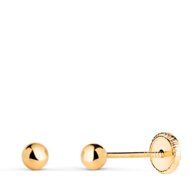 Pendientes Bola Oro 18K (3MM)