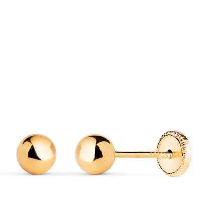 Pendientes Bola Oro 18K (5MM)