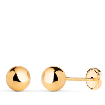 Pendientes Bola Oro 18K (6MM)