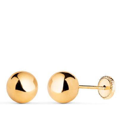 Pendientes Bola Oro 18K (7MM)