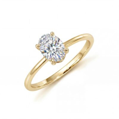 Solitario Oval Aithy Diamante 0,50ct D-SI IGI Oro Amarillo 18K