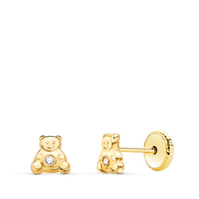 Pendientes Mini Osito Oro 18K