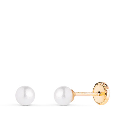 Pendientes Perla Oro 18K (4MM)