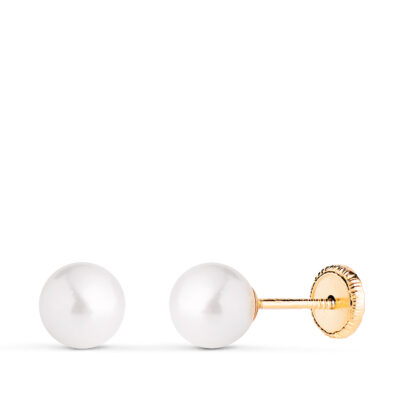 Pendientes Perla Oro 18K (6MM)