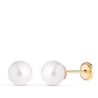 Pendientes Perla Oro 18K (7MM)