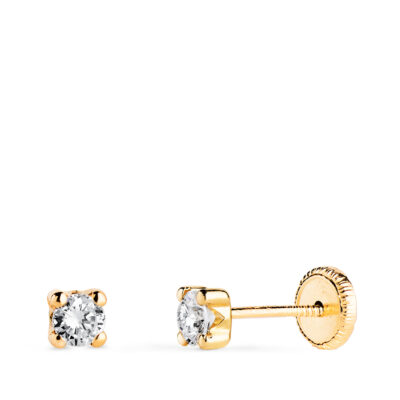 Pendientes Mini 4 Garras Oro 18K