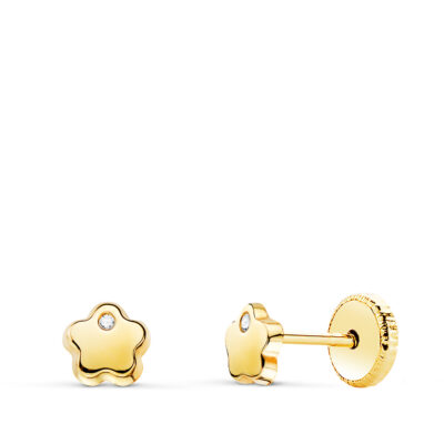 Pendientes Flor Star Oro 18K