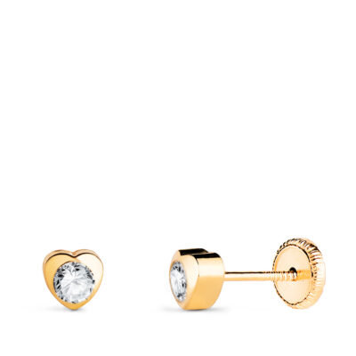 Pendientes Mini Corazón Oro 18K