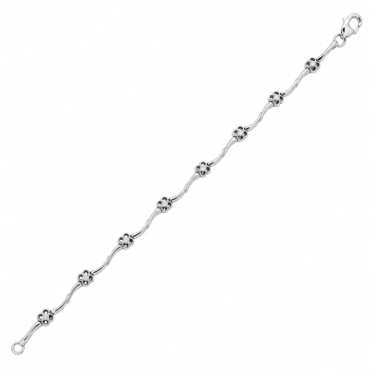 Pulsera Ondina Diamantes Oro Blanco 18K