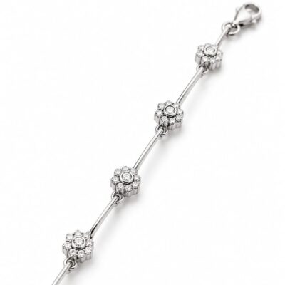 Pulsera Rose Diamantes 2,50ct G-VS Oro Blanco 18K