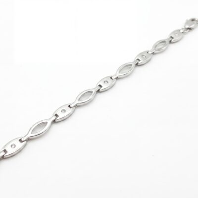 Pulsera Óvalo Élysée Diamantes Oro Blanco 18K
