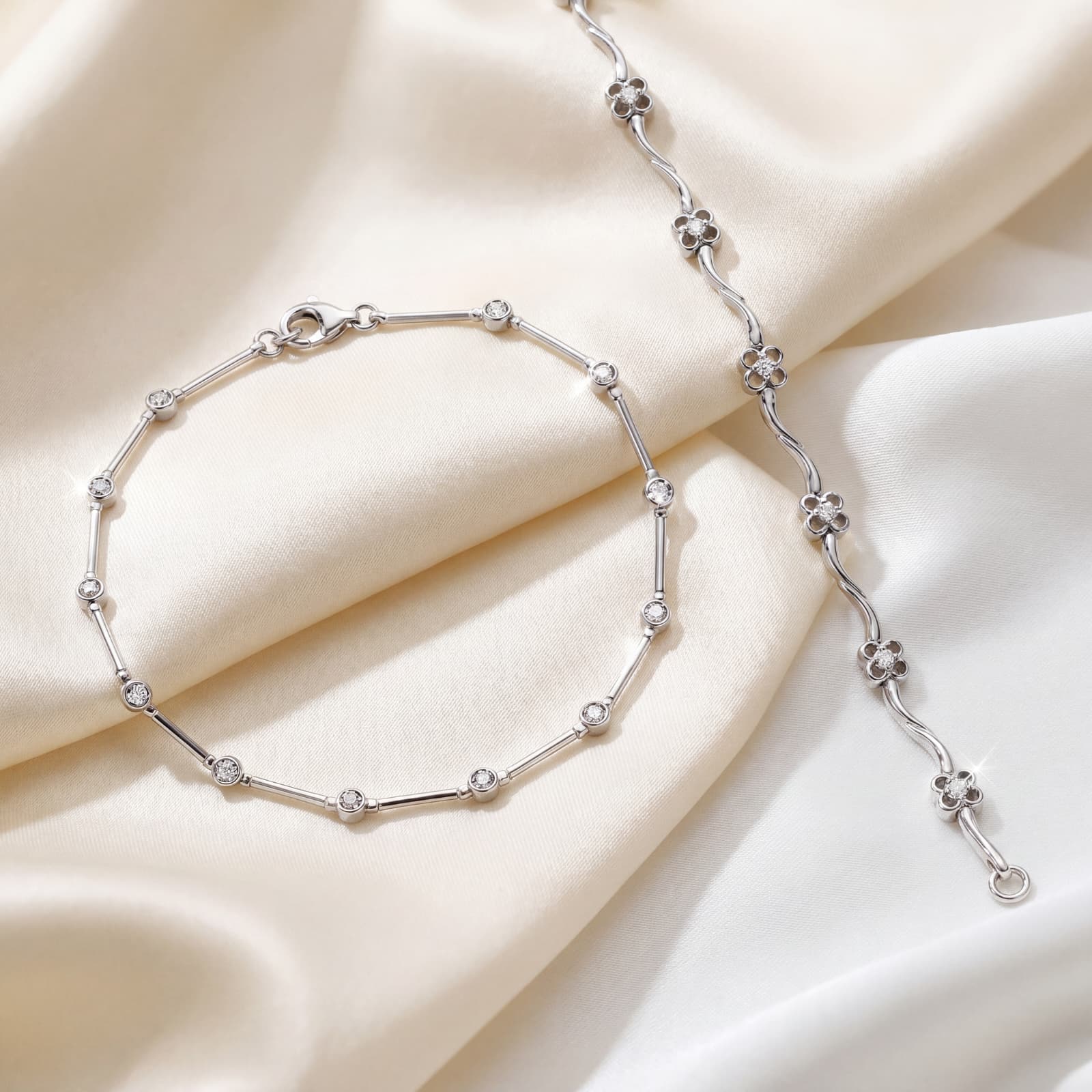 Pulsera Stella Diamantes Oro Blanco 18K - Imagen 2