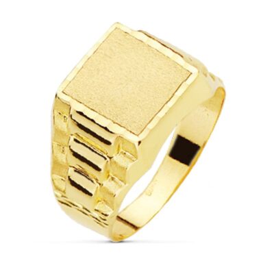 Sello Cuadrado Tallado Escalon Oro 18K