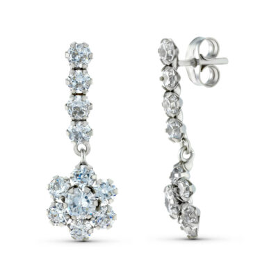 Pendientes Frozen Oro Blanco 18K