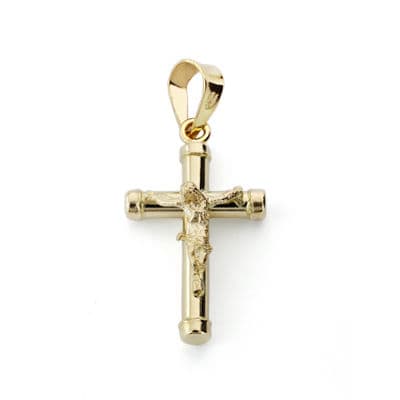 Cruz Cristo Tubo Oro 18K