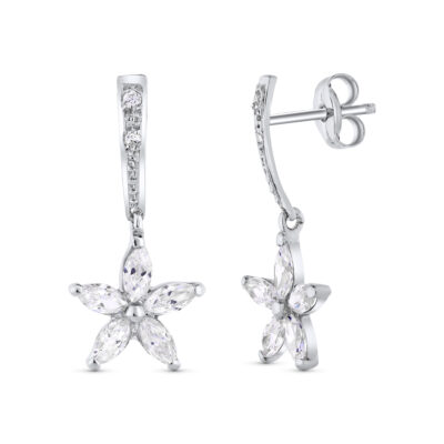 Pendientes Line Starmie Oro Blanco 18K