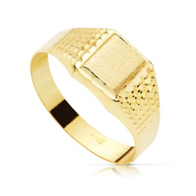 Sello Cadete Labrado Cuadrado Oro 18K