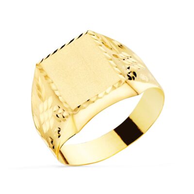 Sello Cuadrado Laurel Oro 18K