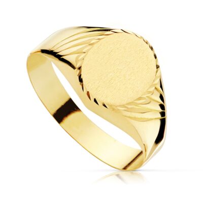 Sello Oval Estriado Oro 18K