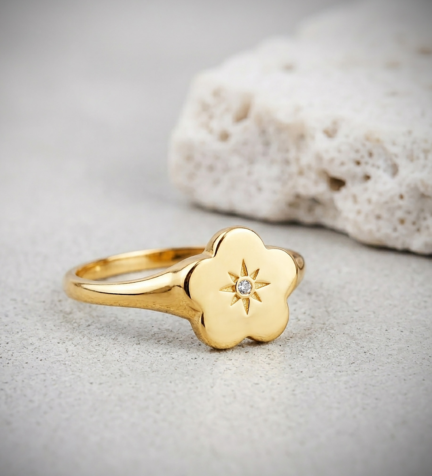 Sello Flor Sunshine Oro 18K - Imagen 2